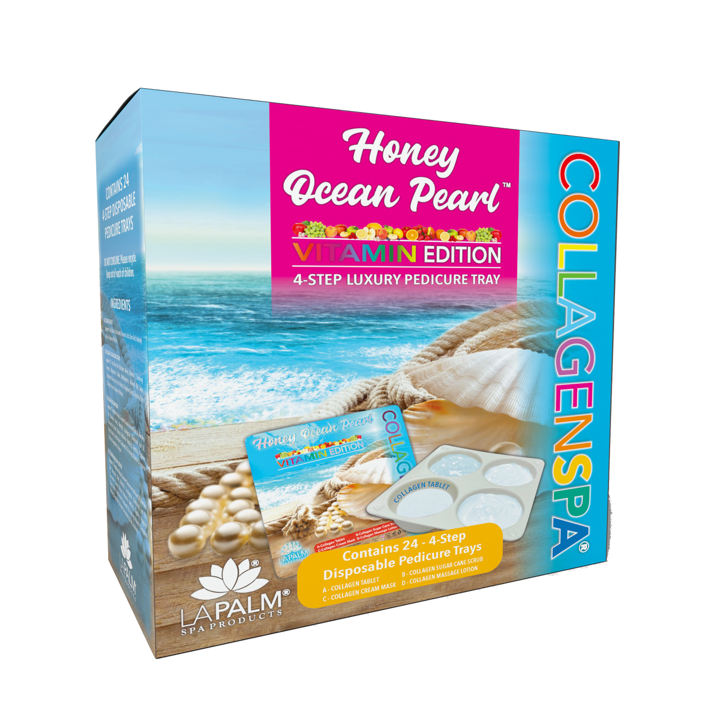 Collagen Spa Luxury Pedicure Tray 4-step | 24 trays